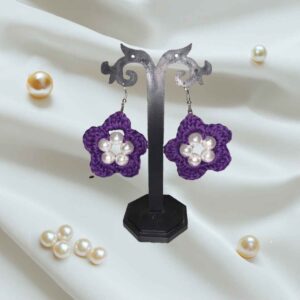 purpleflower_pearl_earrings