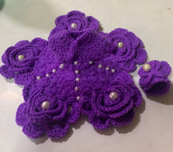 Purple flower design Baal Gopal clothes