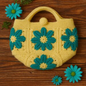 Handmade Crochet Floral Designer Potli